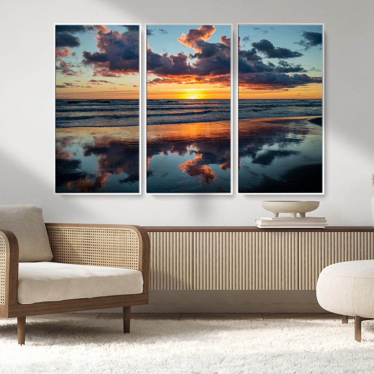 Beach Sunset Print - Stunning Ocean Canvas Artwork with