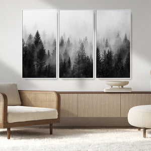 Fogy Forest Canvas Wall Art Print - Mountain Wall Art with