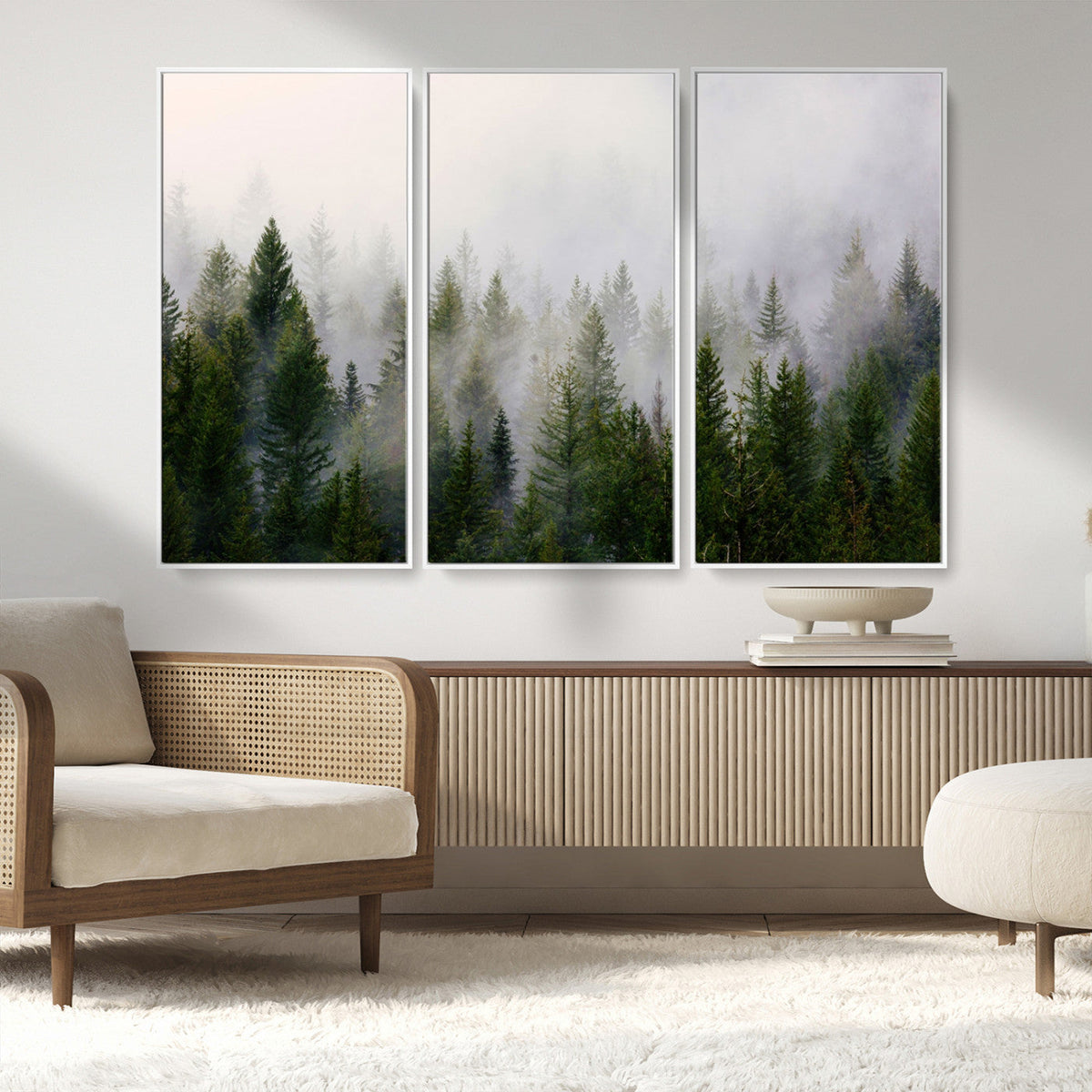 Forest Wall Art Canvas Print | Foggy Forest Wall Art | Pine