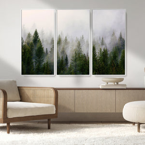 Forest Wall Art Canvas Print | Foggy Forest Wall Art | Pine