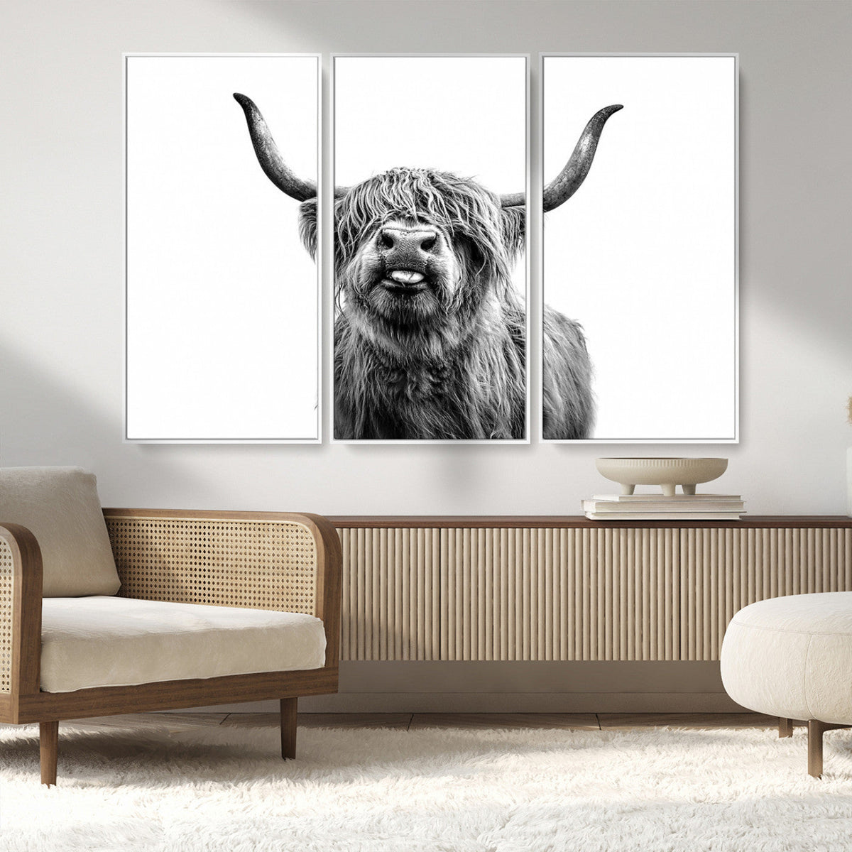 Fanny Scottish Highland Cow Cattle Art Print Farmhouse Wall