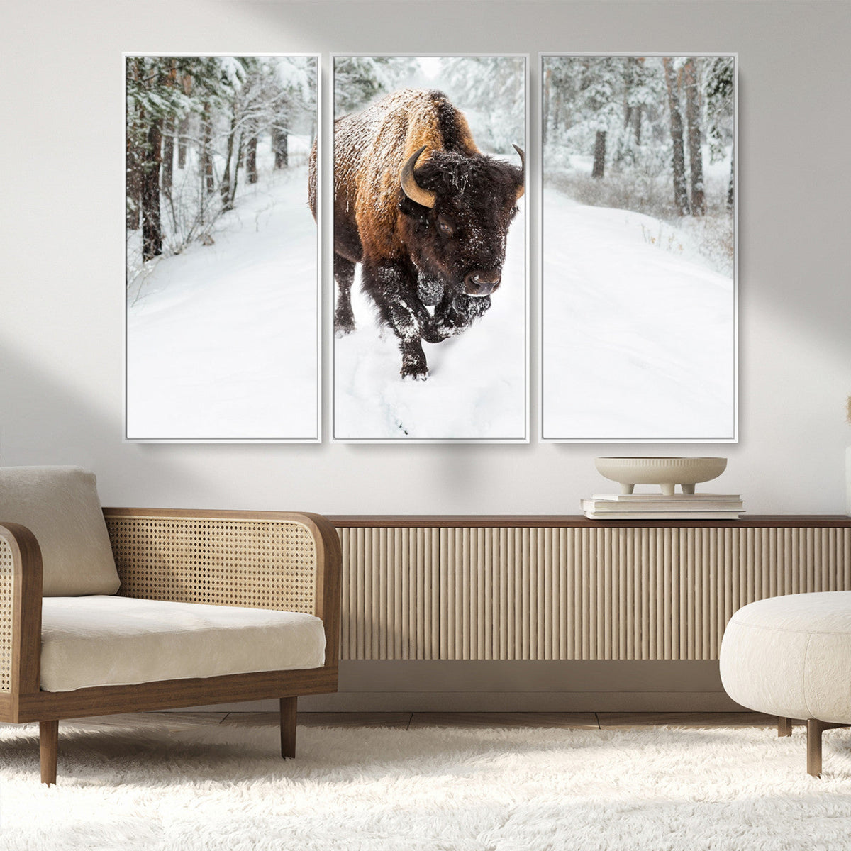 Bison Wall Art Canvas Print For Farmhouse, Animal Canvas