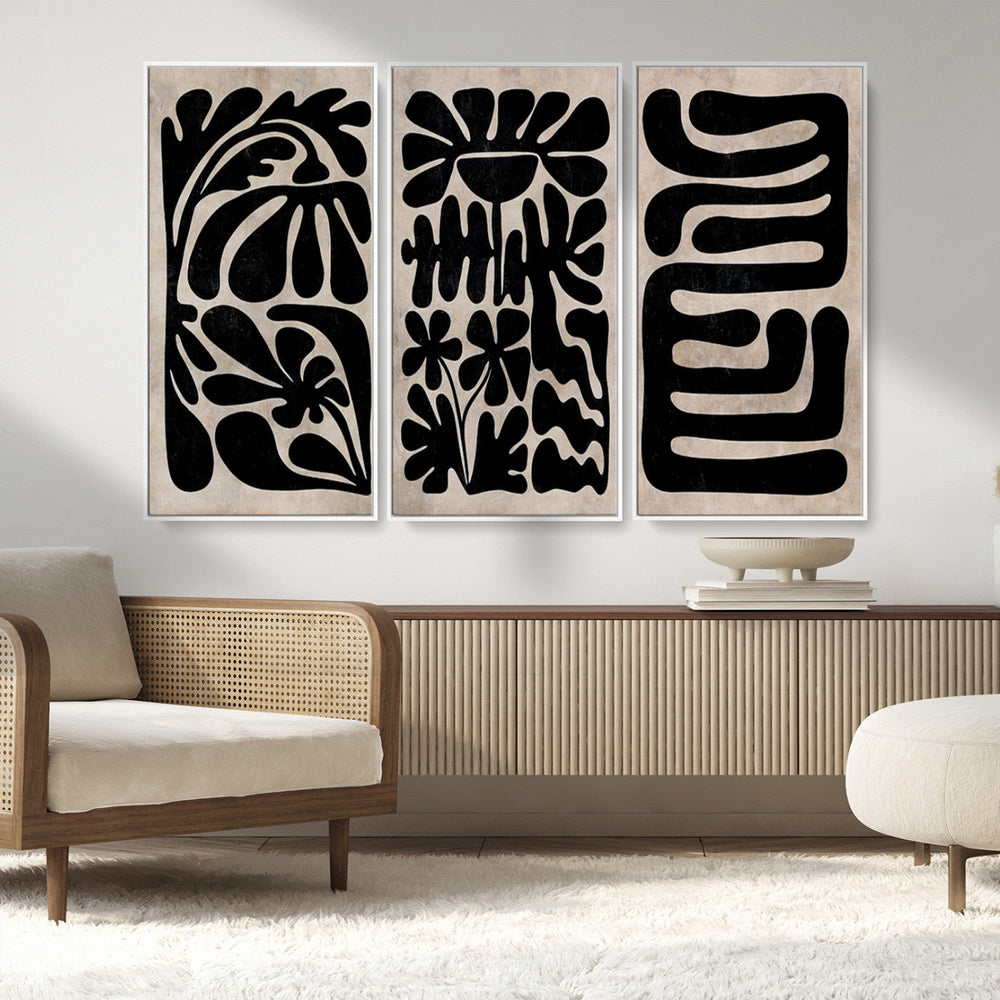 Canvas Print Wall Art Abstract Art Boho, Framed Boho Art