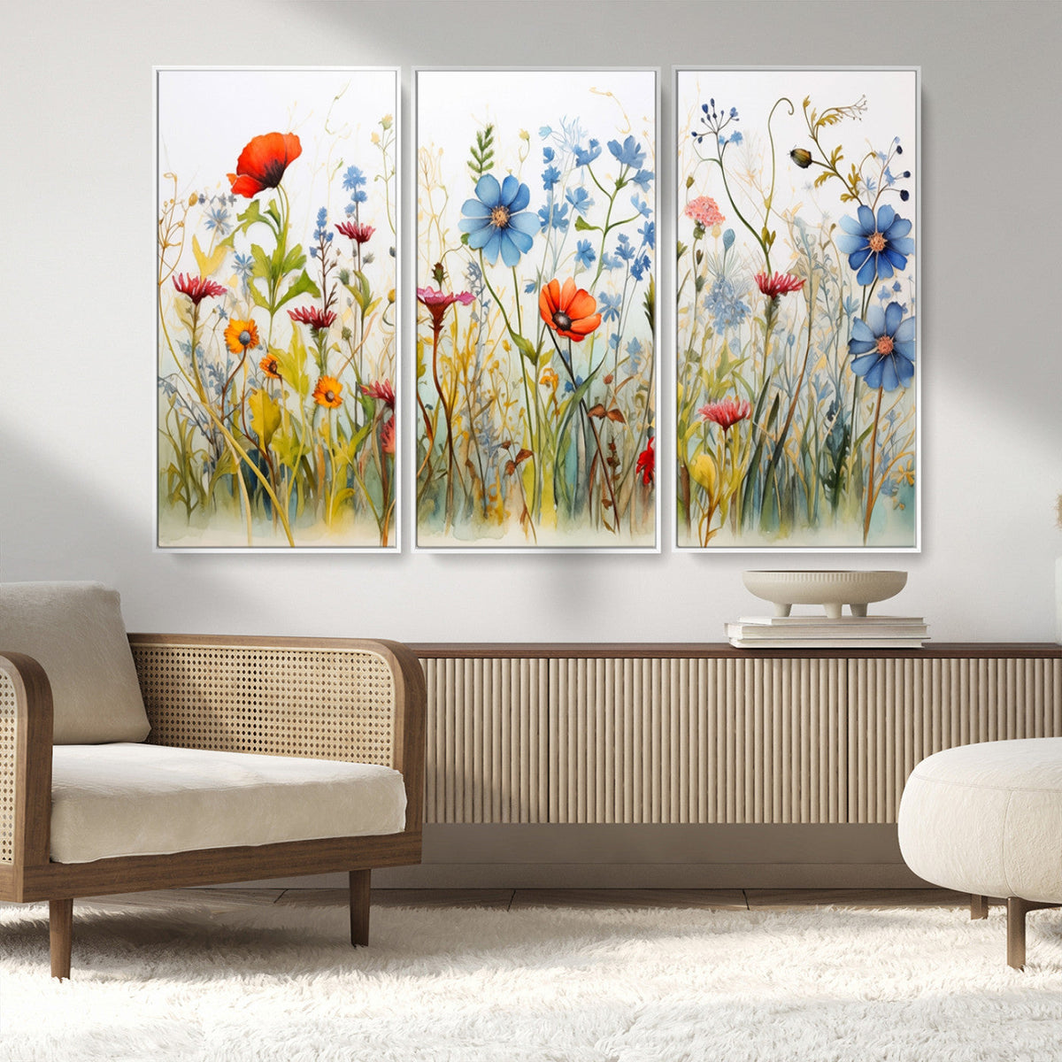 Colorful Wildflower Canvas Wall Art - Vibrant Floral