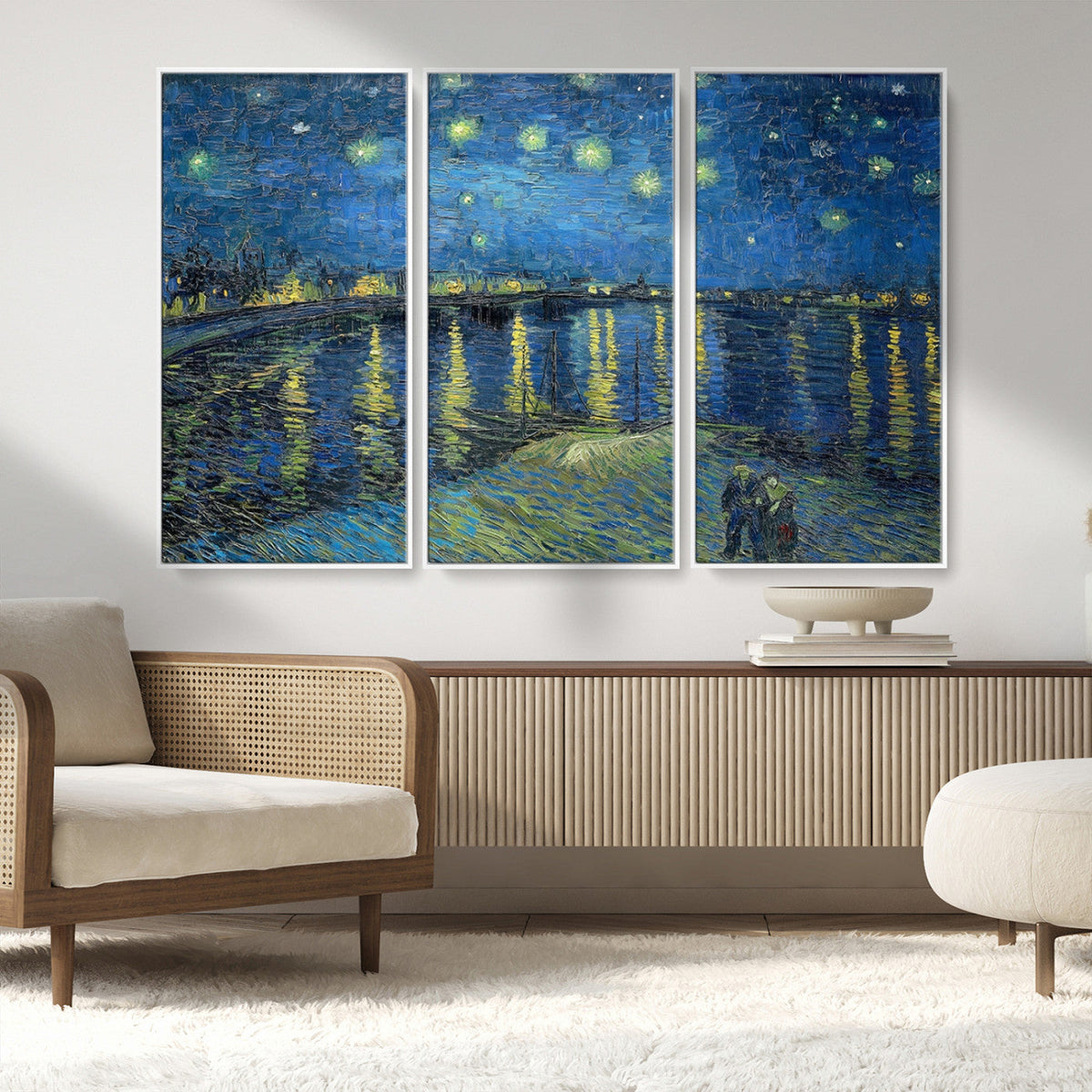 Vincent van Gogh Starry Night over the Rhone Abstract Wall