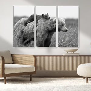 Bear and Cub Wall Art Canvas | 399 Bear Cub