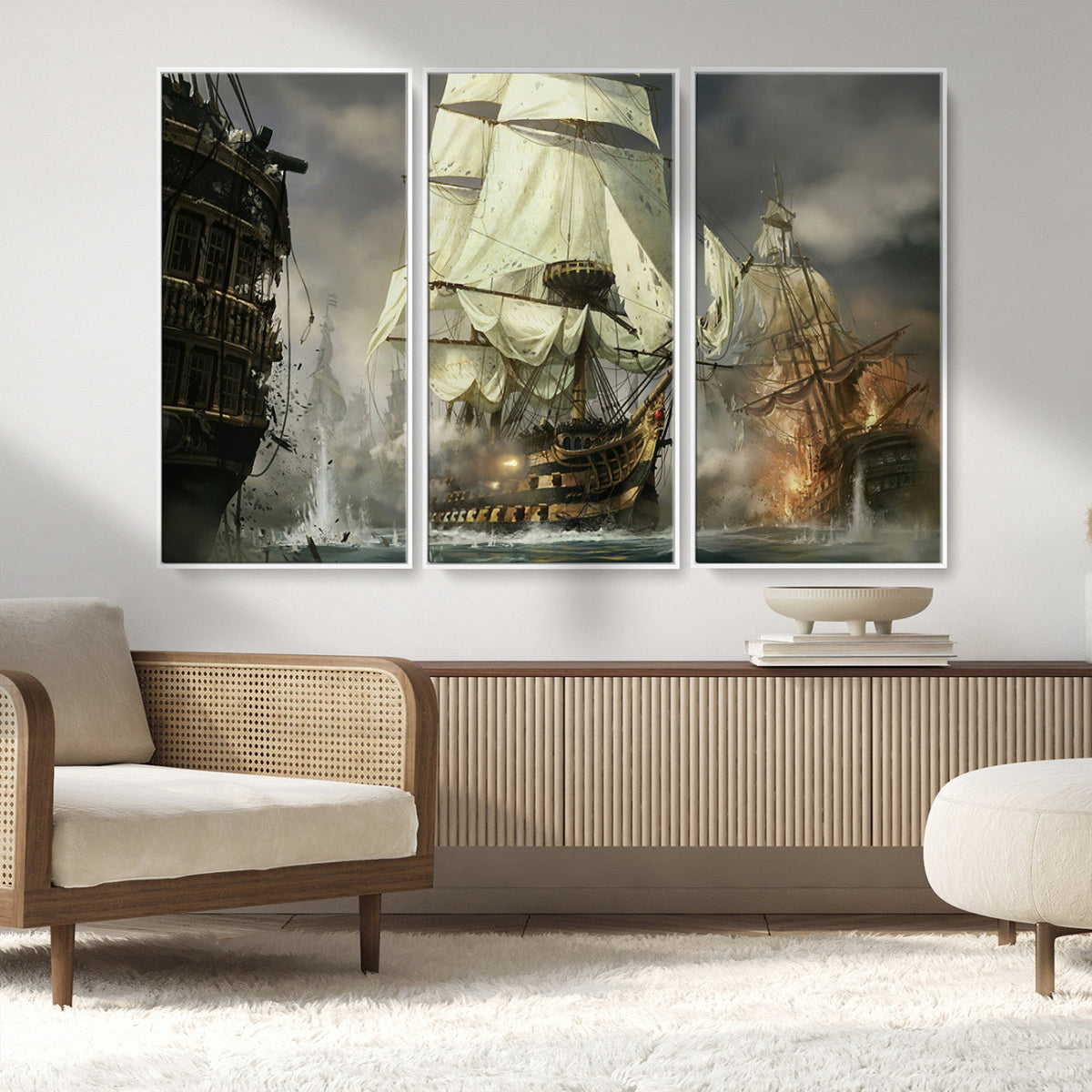 Pirate Ship War Wall Art Canvas Print