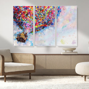 Don't Look Up Movie Canvas Wall Art - Vibrant Floating House