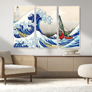 Katsushika Hokusai Kanagawa Giant Wave Wall Art Canvas Print