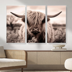 Scottish Cow Longhorn Wall Art Canvas Print