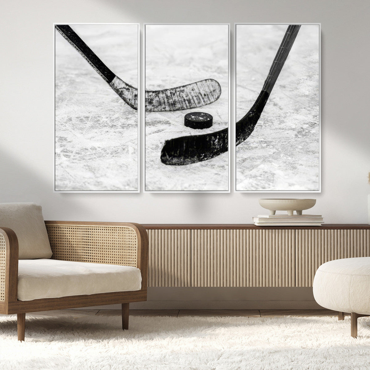 Winter Ice Hockey Sport Canvas Wall Art Print - Hockey Wall