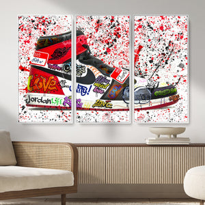 Jordan Shoes Graffiti Wall Art Canvas Print- Jordan Graffiti