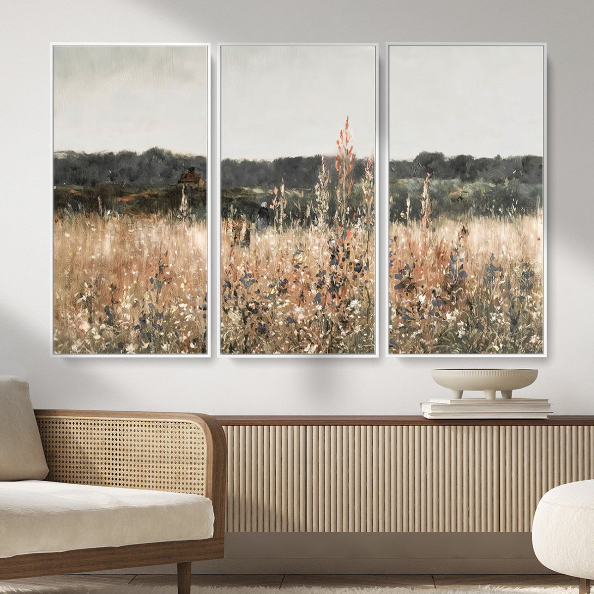 Rustic Field Landscape Wall Art Print, Giclee Canvas Wall