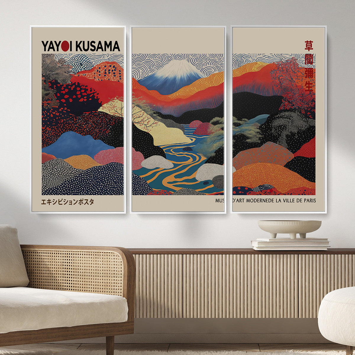 Yayoi Kusama Wall Art – Framed Japanese Abstract Art Print,