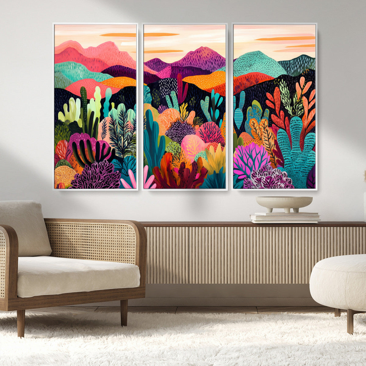 Abstract Kusama Print - Landscape Canvas Wall Art Print -