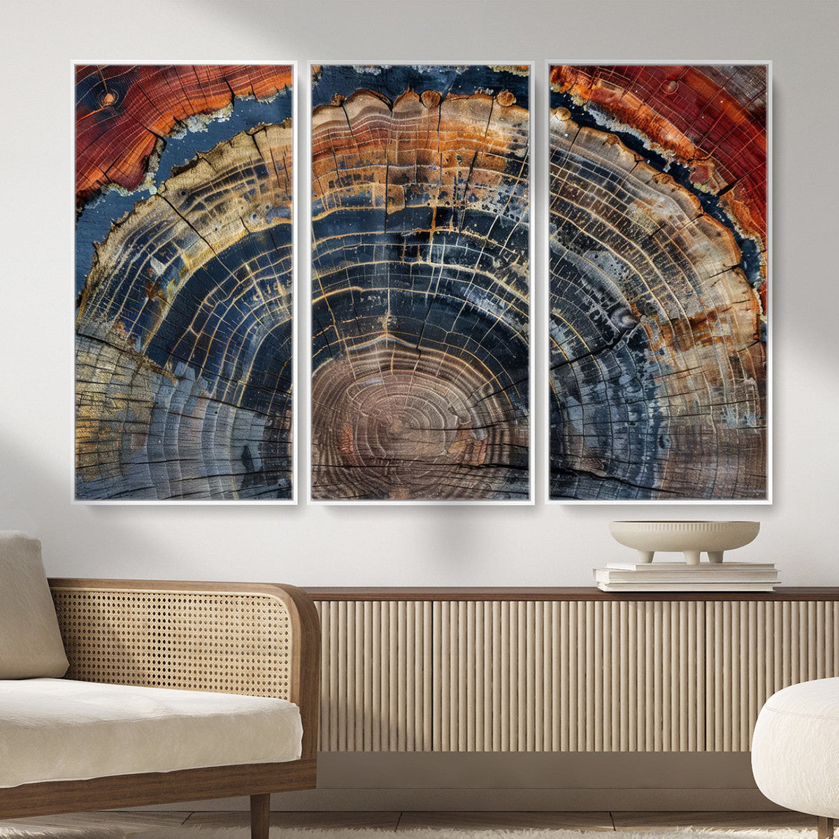 Abstract Tree Ring Wall Art Canvas Print