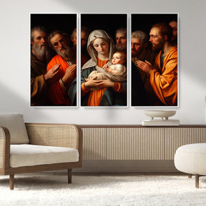 Religious Canvas Wall Art Print - Madonna and Child with