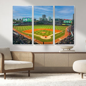 Wrigley Field Chicago Cubs Panoramic Canvas Print –