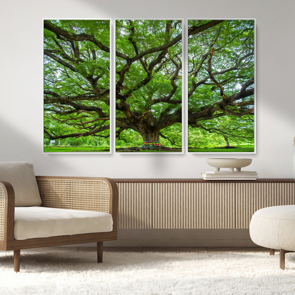 Oak Tree Wall Art Print, Forest Canvas Wall Art for Home and