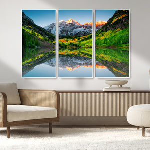 Maroon Bells Lake Wall Art Canvas Print – Framed Majestic