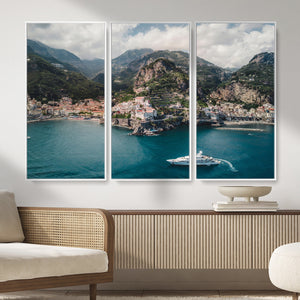Amalfi Coast Wall Art – Framed Italian Seaside Canvas