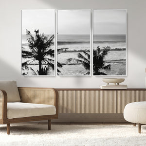 Tropical Coastline Wall Art Canvas Print – Framed Palm Trees