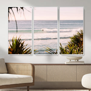 Ocean Surfer Wall Art Canvas Print – Framed Coastal Surf Art