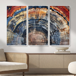 Tree Rings Wall Art Canvas Print – Framed Wood Art Picture
