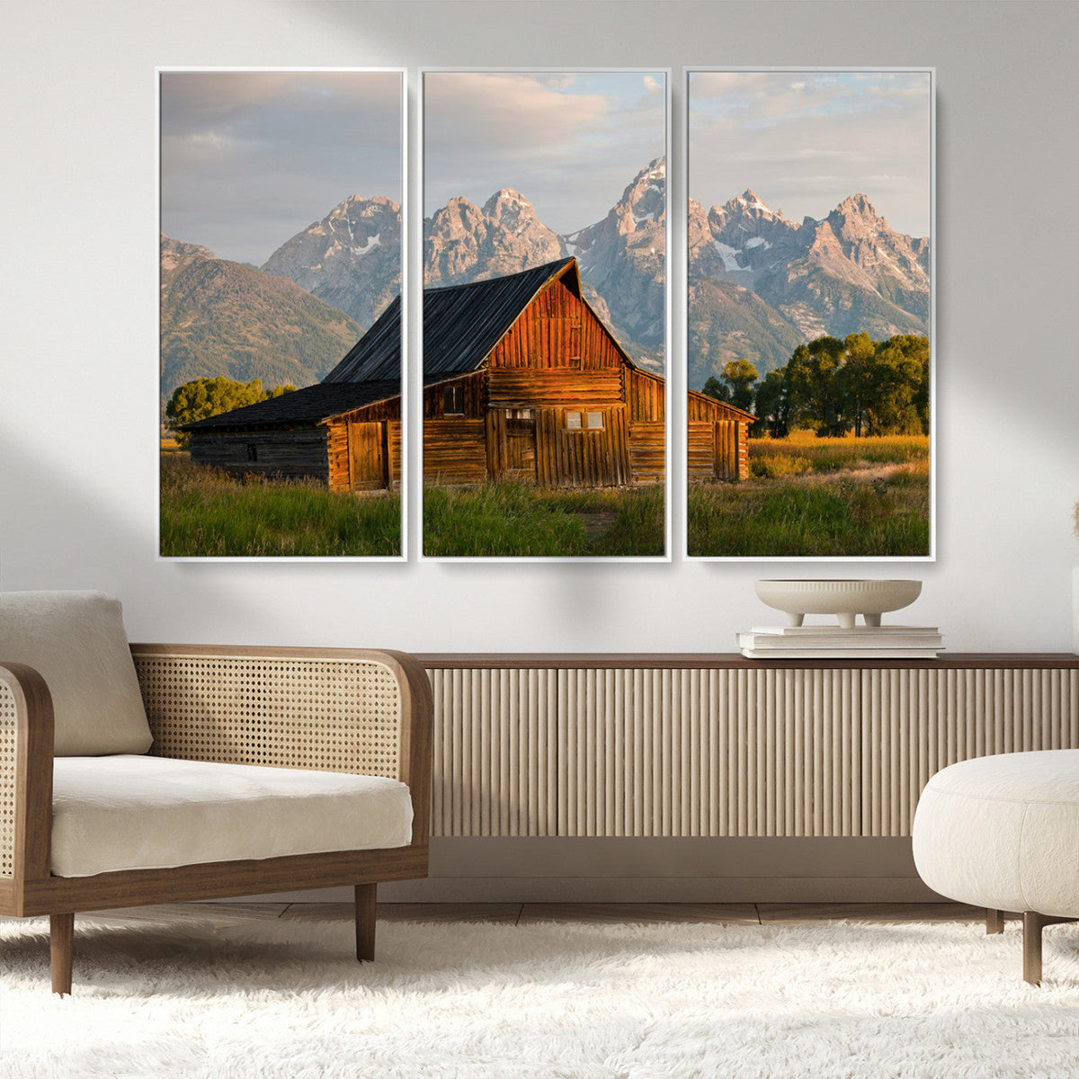 Rustic Barn Wall Art Canvas Print – Framed Grand Teton Park