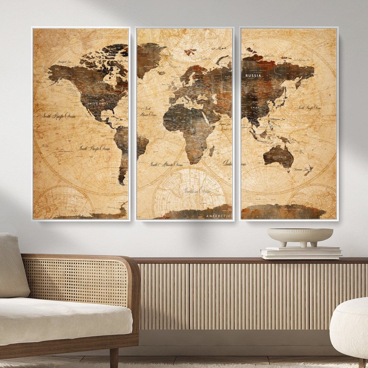 Push Pin World Map Canvas Print – Travel Tracker Wall Art