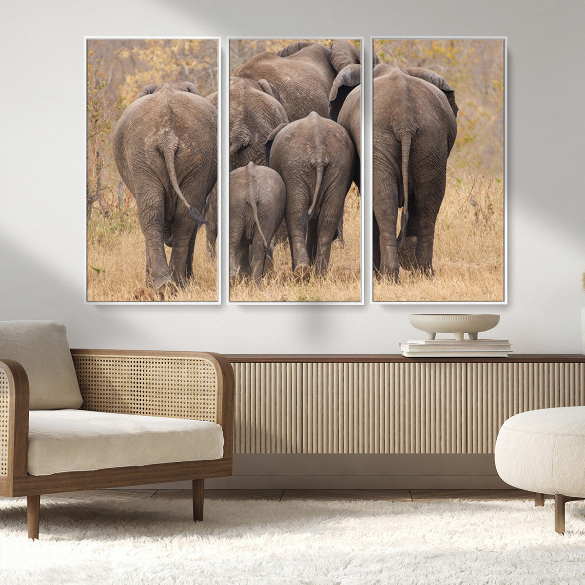 Wild Elephant Wall Art Canvas Print