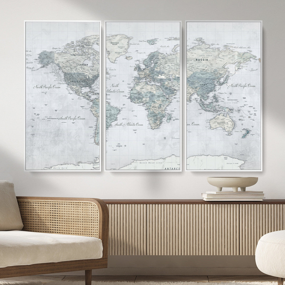 World Map Canvas Print – Detailed Map of the World Wall Art
