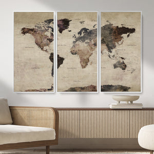World Map Canvas Print – Detailed Map of the World Adventure