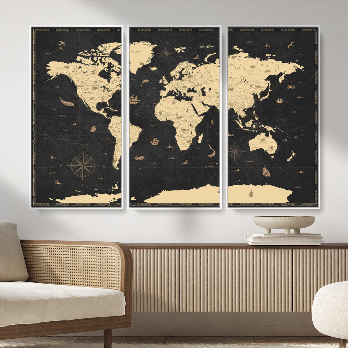 World Map Canvas Print – Detailed Map of the World Wall Art
