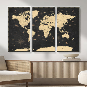World Map Canvas Print – Detailed Map of the World Wall Art