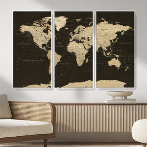 World Map Canvas Print – Framed World Map Wall Art for