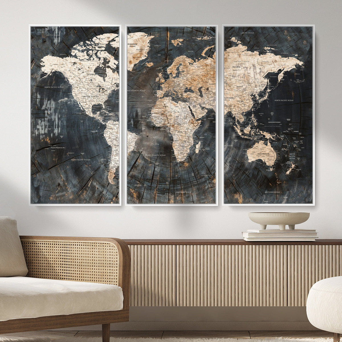 World Map Canvas Print – Detailed Map of the World Wall Art