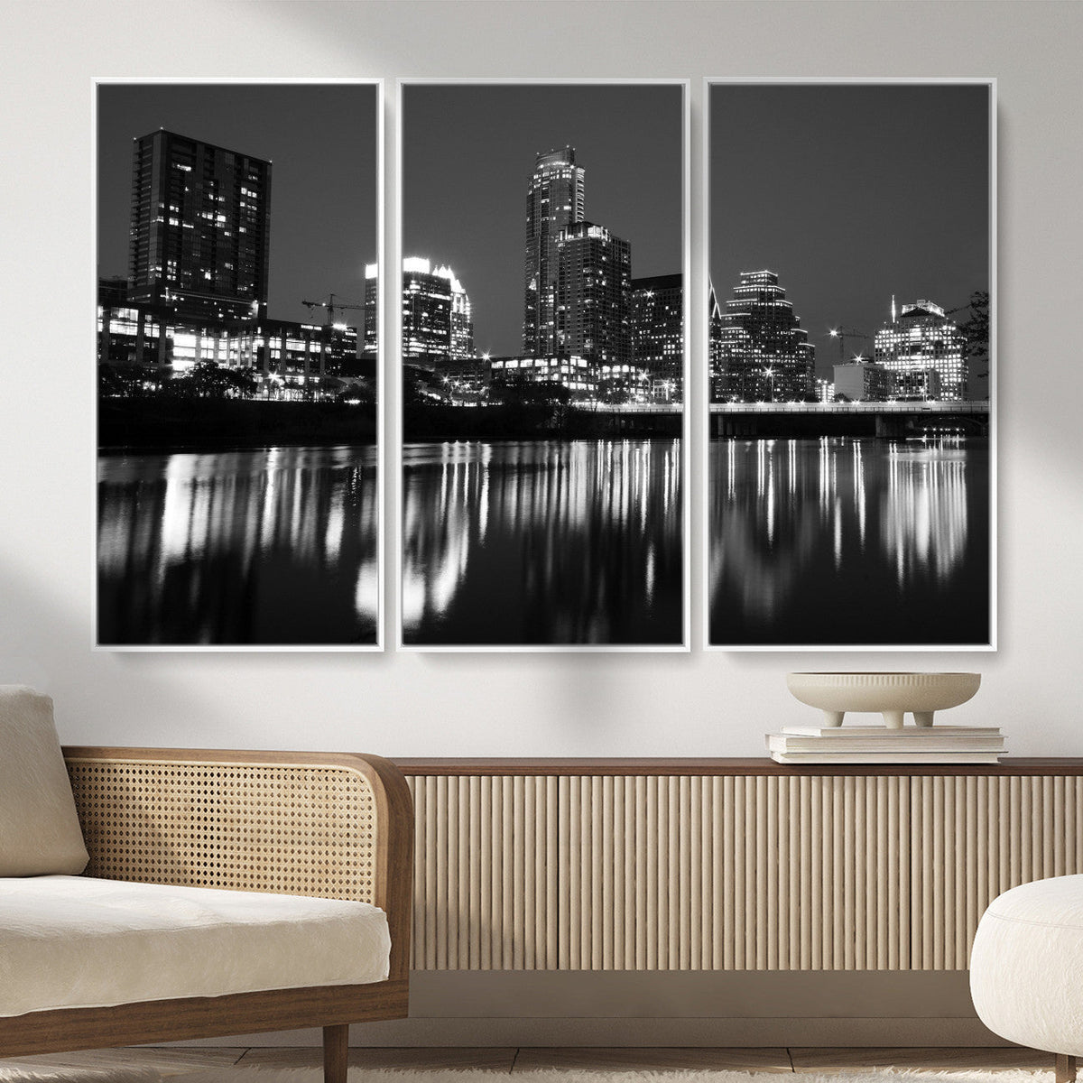 Austin Skyline Wall Art Canvas Print, Austin Downtown Night