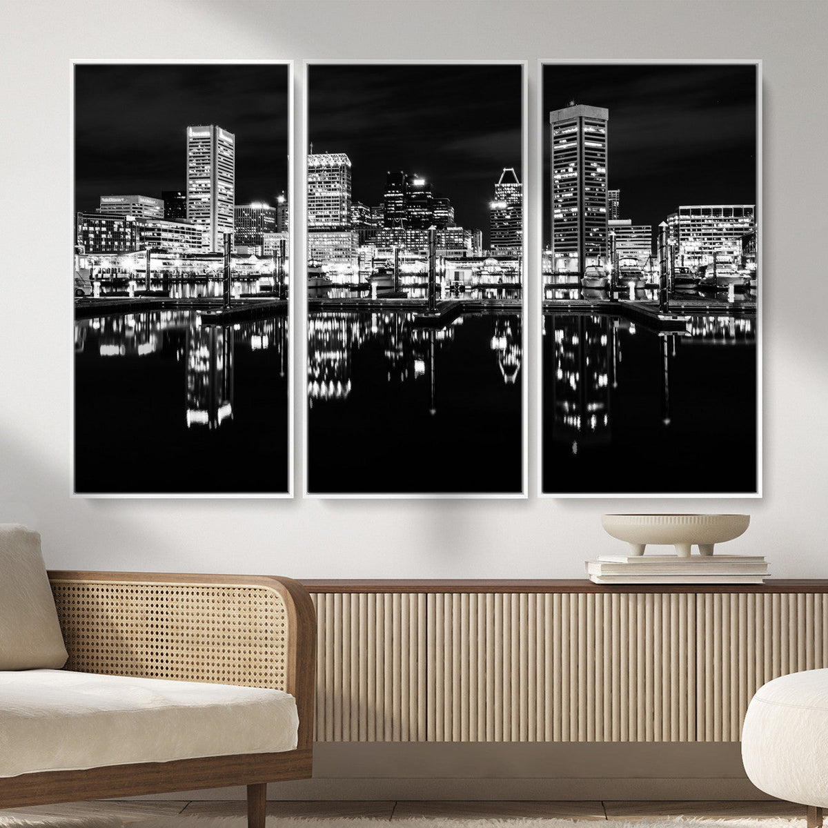 Baltimore Skyline Wall Art Canvas Print, Baltimore Downtown