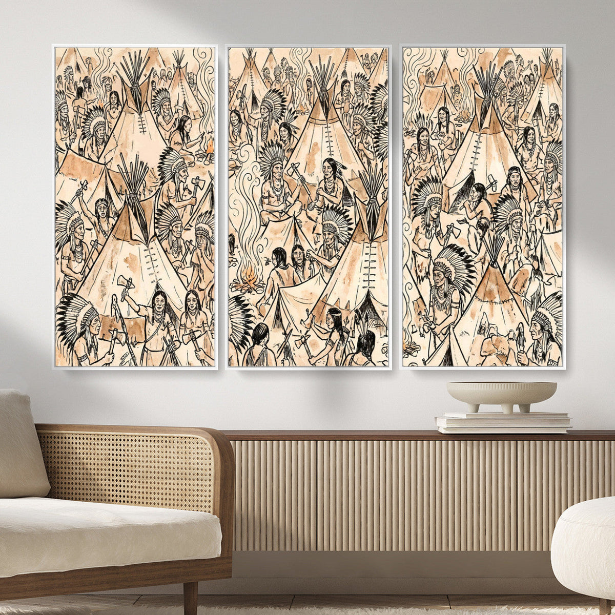 Native American Indian Wall Art Canvas Print - Abstract