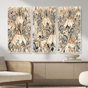 Native American Indian Wall Art Canvas Print - Abstract