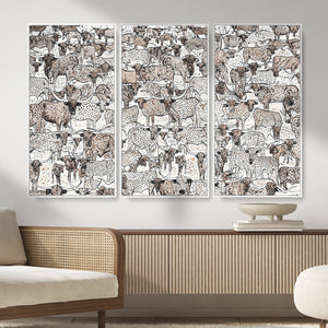 Abstract Texas Cow Wall Art Canvas Print - Farm Longhorn
