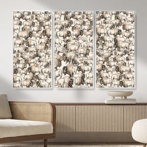 American Bison Canvas Print - Abstract Buffalo Wall Art