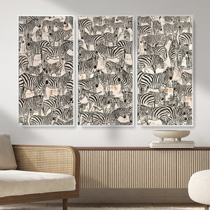 Abstract Zebra Wall Art Canvas Print for Farmhouse Decor