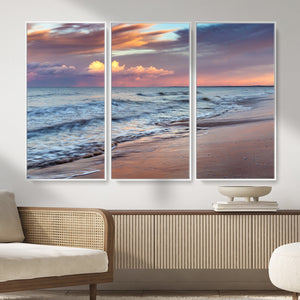 Ocean Sunset Wall Art Canvas Print – Coastal Beach
