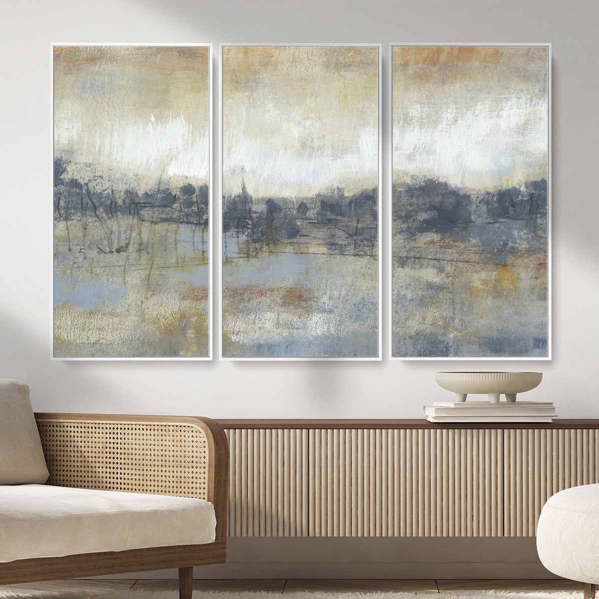 Abstract Neutral Landscape Painting Wall Art