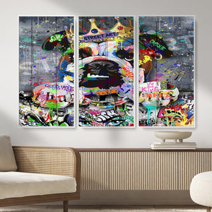 Graffiti Dog Wall Art Decor for Teen Bedroom - Abstract