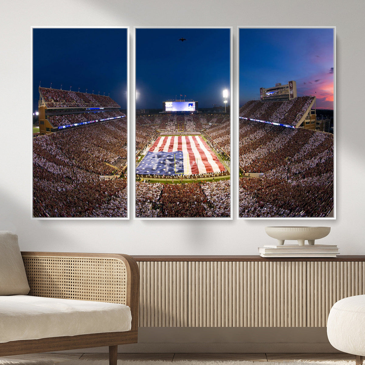 Oklahoma Sooners Memorial Stadium Wall Art Canvas Print,