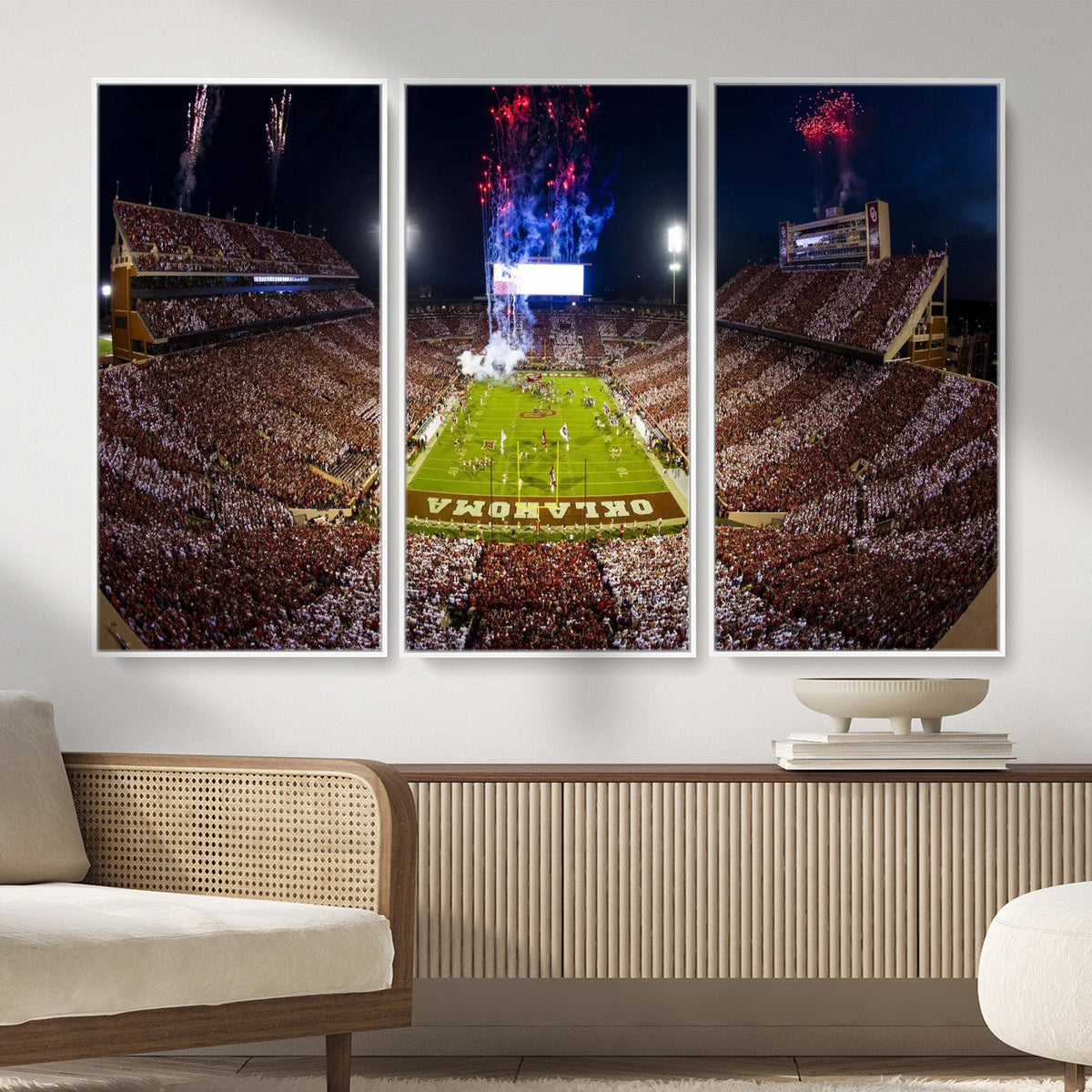Oklahoma Memorial Stadium Wall Art Canvas Print – Oklahoma