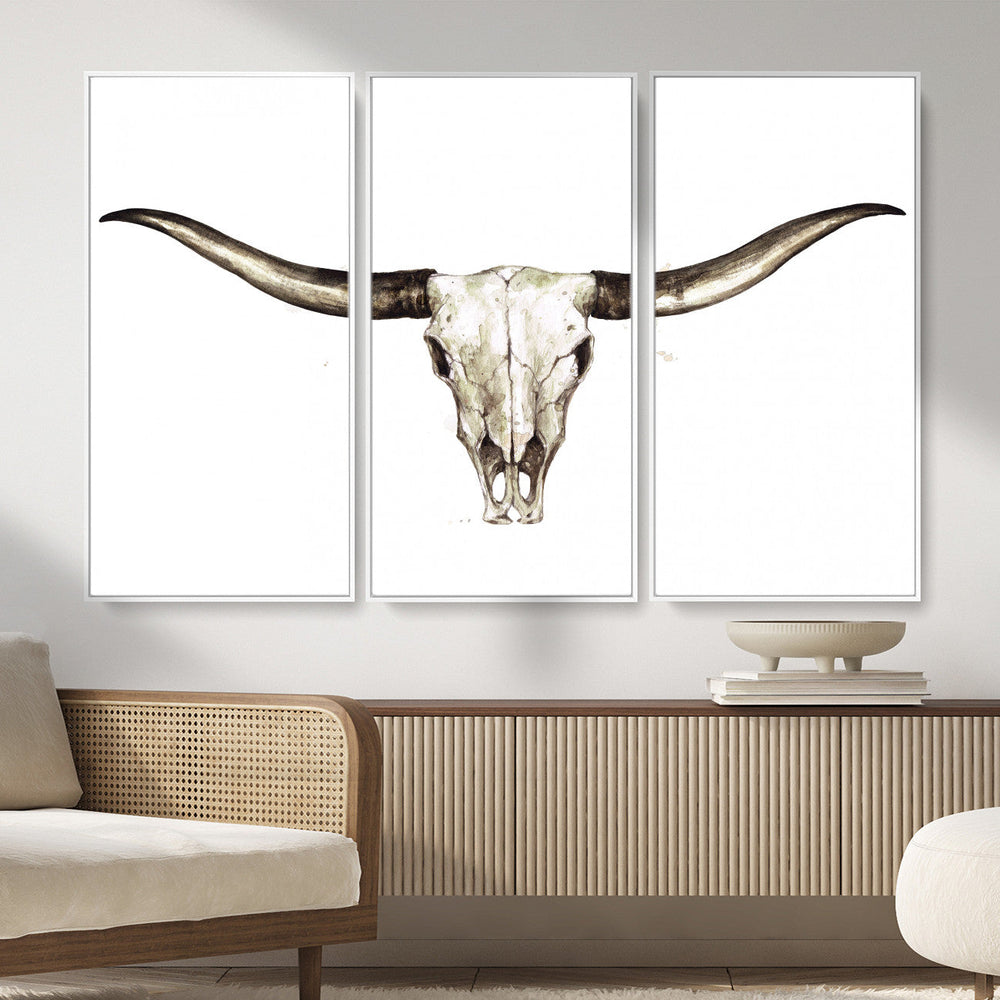 Longhorn Skull Wall Art Canvas Print – Rustic Western